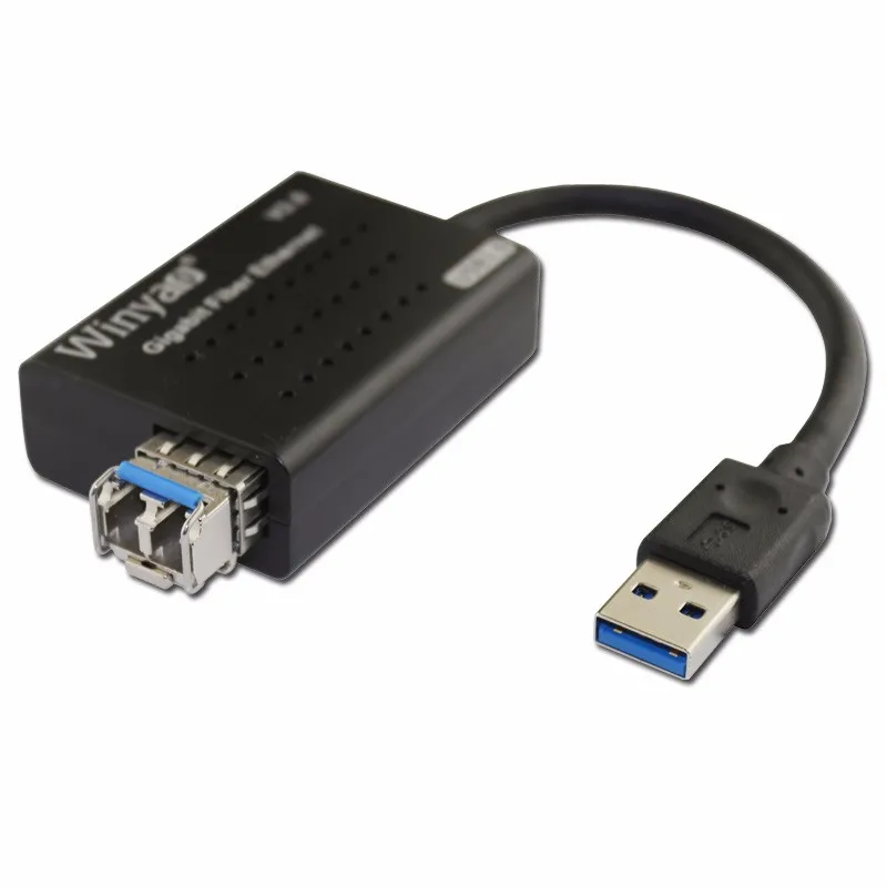 Winyao USB1000F-LX USB 3,0 Gigabit волокно Ethernet сетевой адаптер одиночный режим 1310nm 10 км LC Оптическое модуль SFP NIC RTL8153