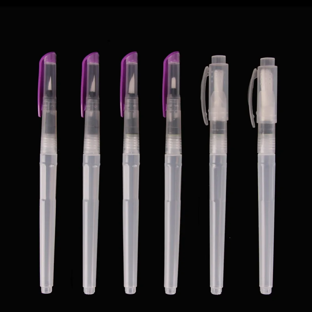 

6pcs/lot Flat + Round Tip Pilot Water Brush Ink Watercolour Pencils Water Color Brush Paint Pen For Painting Calligraphy Drawing