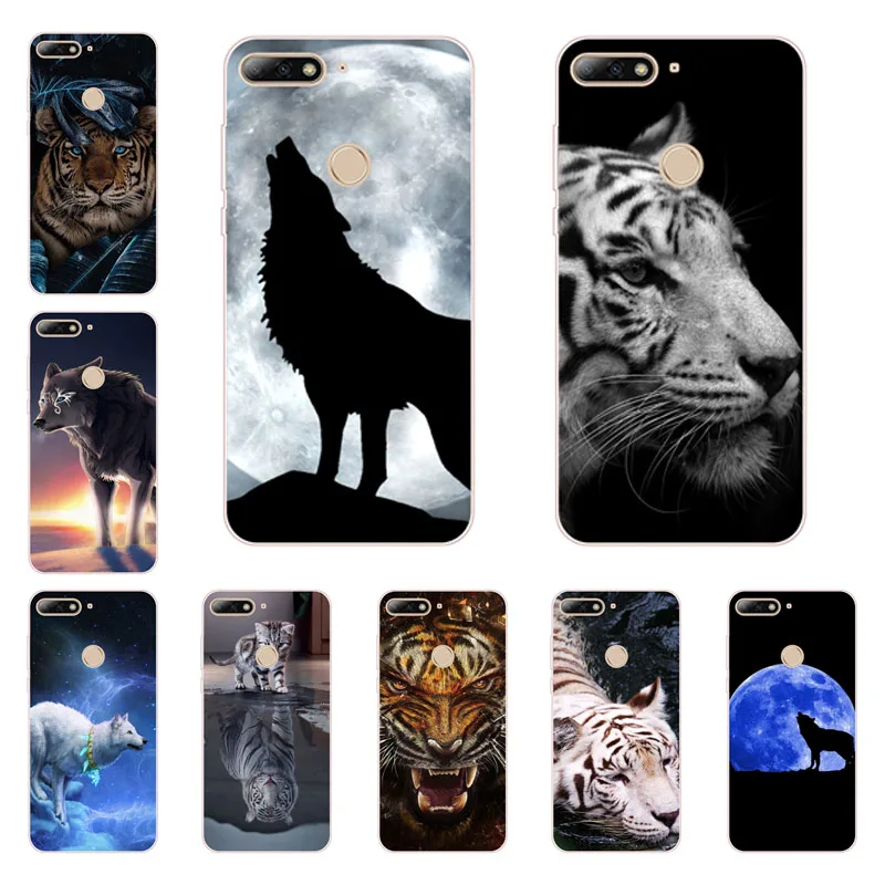 huawei y7 prime 2018 Case Silicon tigon beast Painting Soft TPU Back Cover for Protect Phone cases |