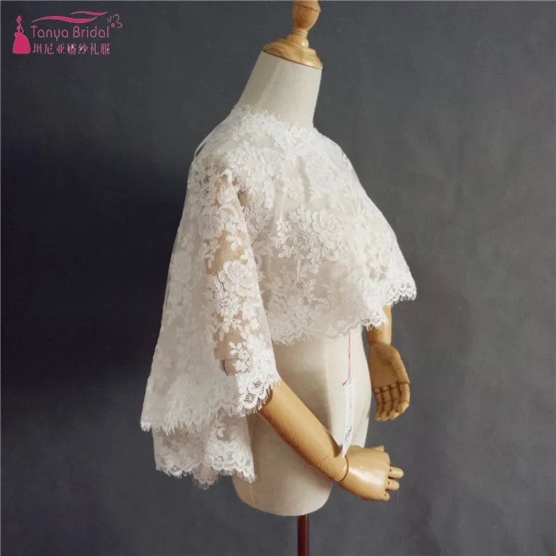 Кружевные свадебные Болеро DQG256 Свадебная шаль 3D аппликации цвета слоновой кости аксессуары для свадебных курток