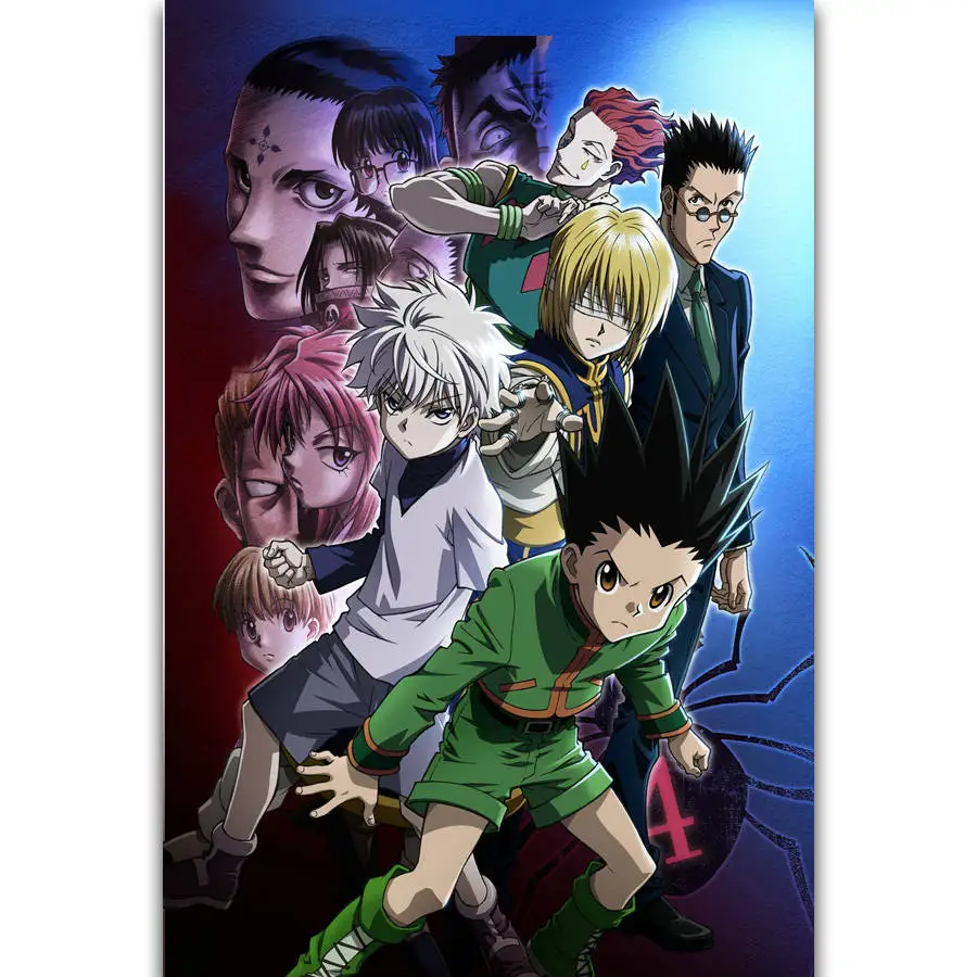 S2244 Hunter X Neferpitou Gon Killua Fight аниме настенная живопись Печать На шелковом холсте