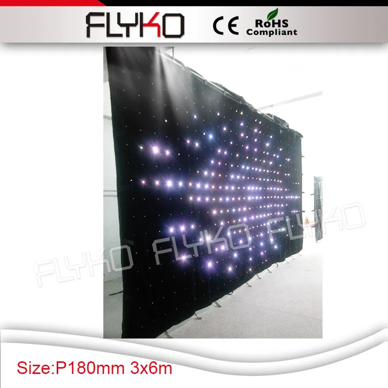 dj facade 3x6m P18cm led light flexible led curtain display screen for event stage