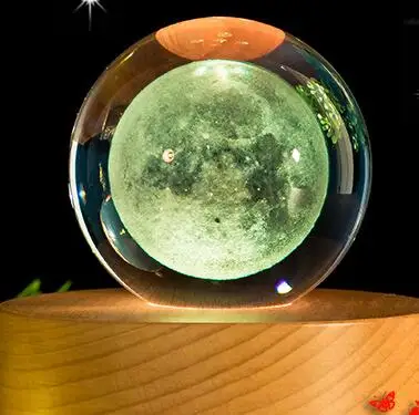 60/70/80 мм K9 Луна хрустальный шар ремесел 3D лазерной Moon аксессуары для украшения