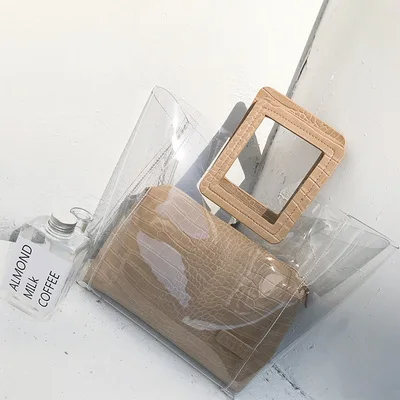 

2019 brand Version Transparent Trend Jelly Handbag Shoulder Crossbody Chain Bags Lady Square Parties Wild Buckle Multifunction