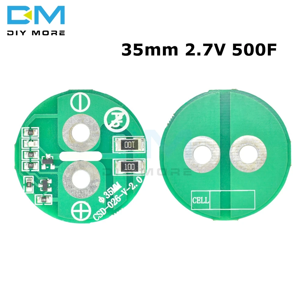 

Super Capacitance Equalization Board 2.7V 500F Capacitor Protection Board Diameter 35mm Farad Capacitor Pressure Plate