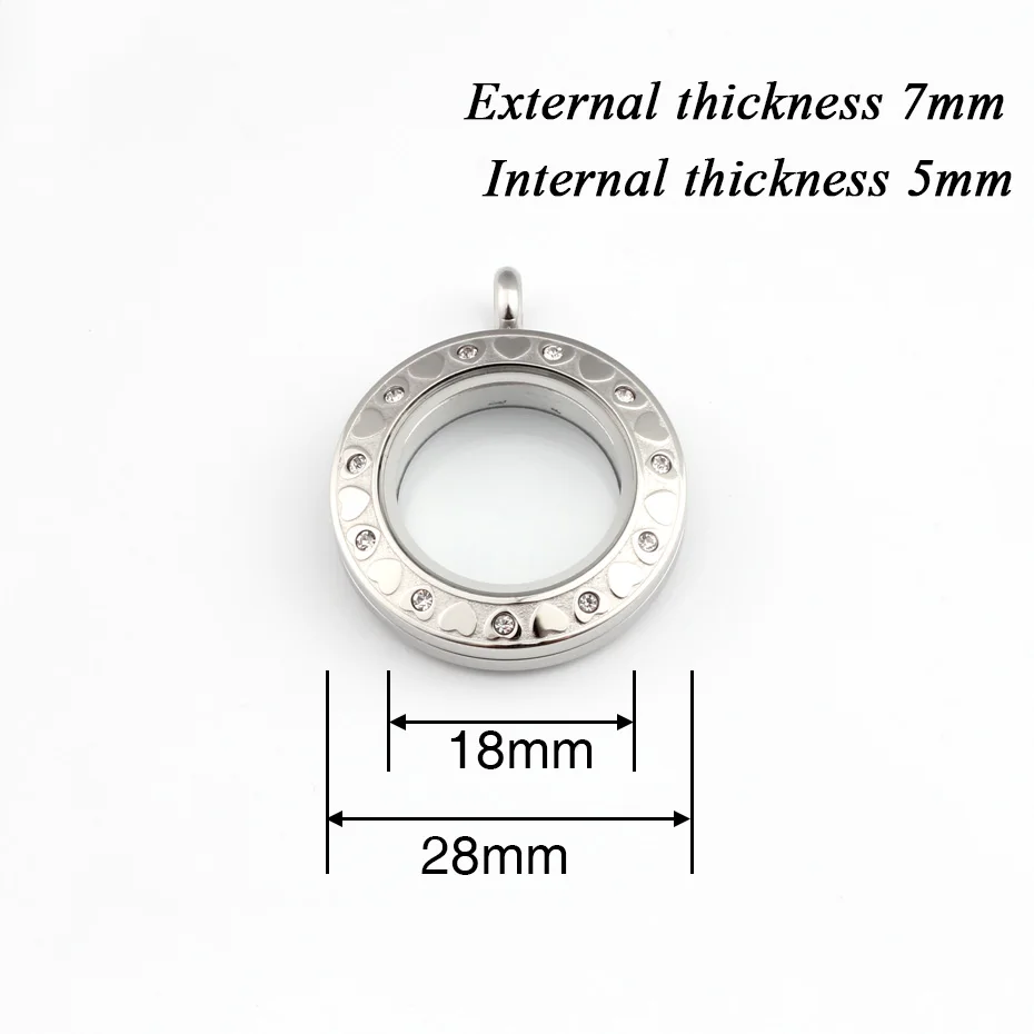 Плавающий медальон с подвесками из нержавеющей стали 316L живой камень памяти амулеты пластины Подвеска для хранения ожерелье серебро с кристаллами