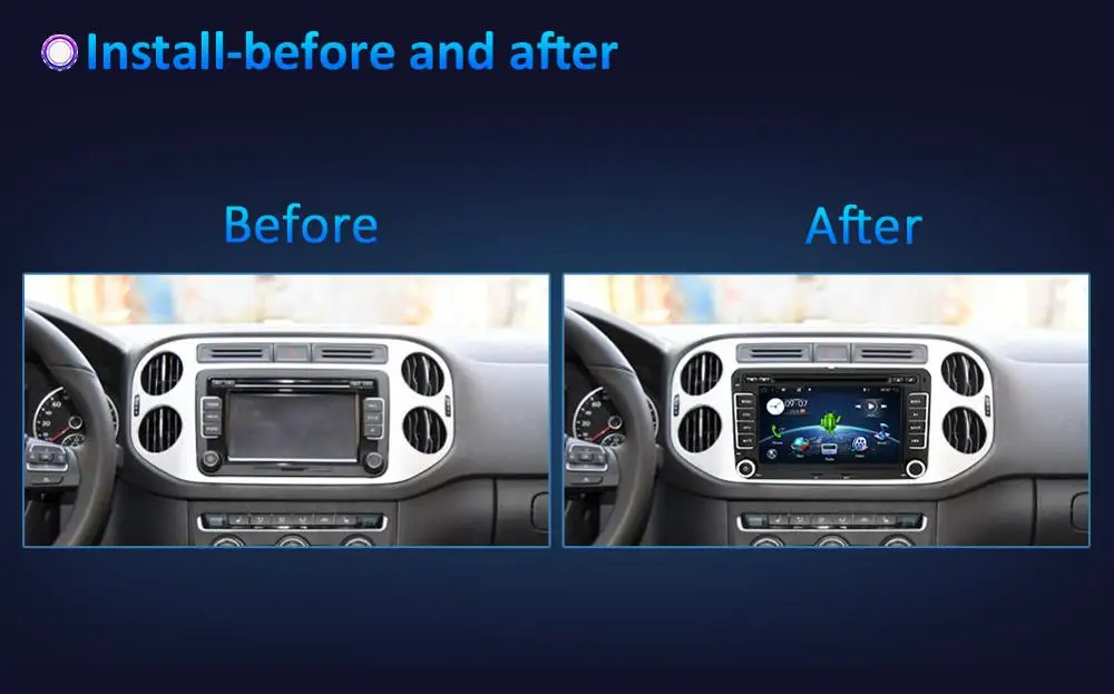Cheap Quad core 2 Din Android 8.1 Car DVD radio GPS Navigation For Volkswagen GOLF 4 5 6 POLO PASSAT TIGUAN Wifi+Bluetooth+Radio+GPS 3