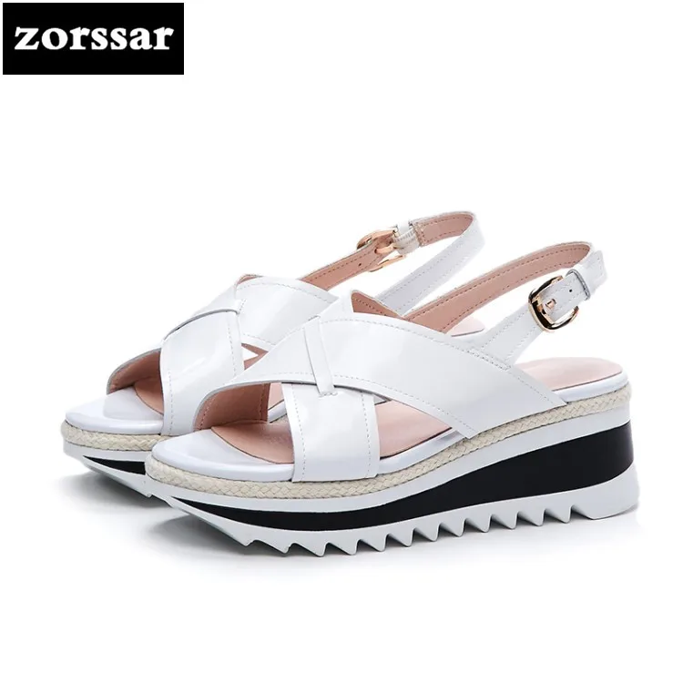 

{Zorssar} 2018 New Fashion Casual Beach shoes Women Wedges Sandals High heels Summer Shoes Women Open toe platform Sandals