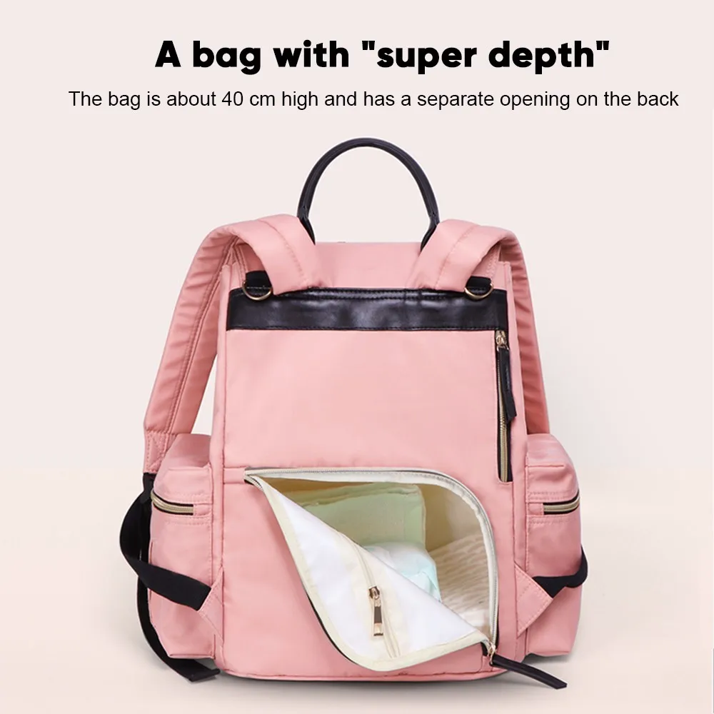 Большая вместительная сумка для подгузников, водонепроницаемые сумки для подгузников, рюкзак для мамы, детский органайзер, сумки для мам, рюкзак для путешествий, розовый