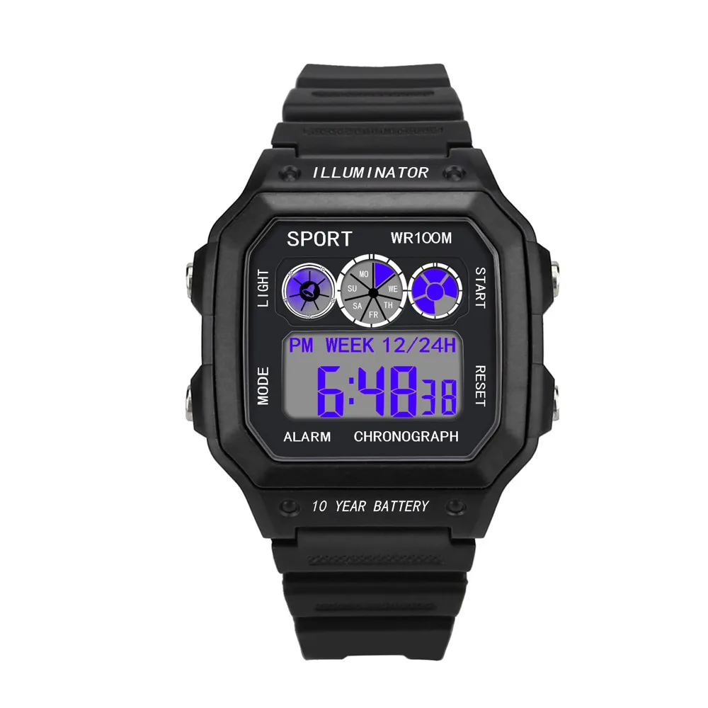

Man Black military watches Multi-Function 50M Waterproof LED Digital Watch Fashion LED Digital electronic Relogio Masculino N082