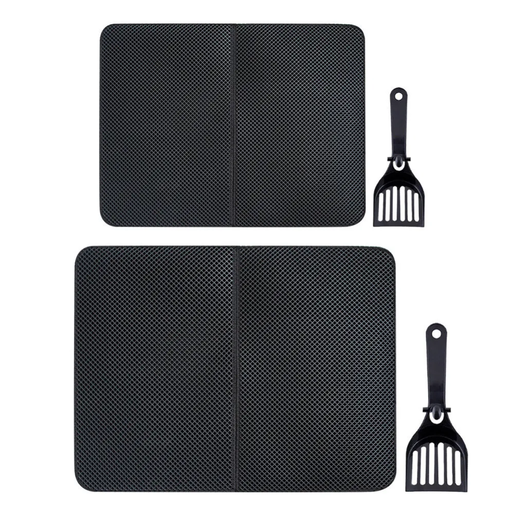 

Double-layer Waterproof Cat Litter Rugs High Elastic Eva Folding Pet Cat Rugs Scratch Toilets Catcher With Toilets Shovel 2018