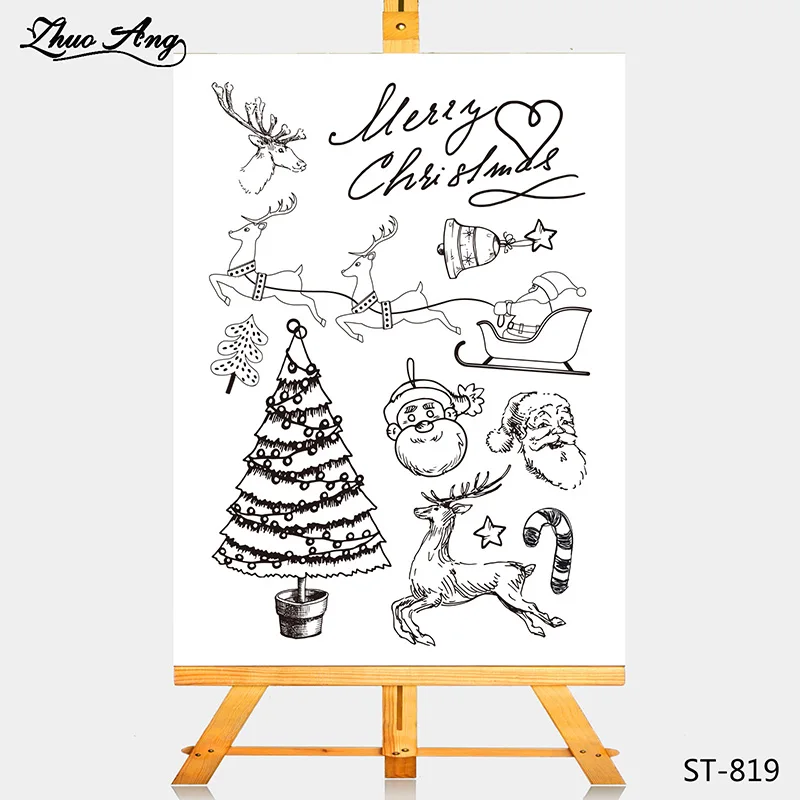 

ZhuoAng Bell And Christmas Tree Transparent Clear Stamps /Silicone Seals for DIY Scrapbooking photo album/Card Making