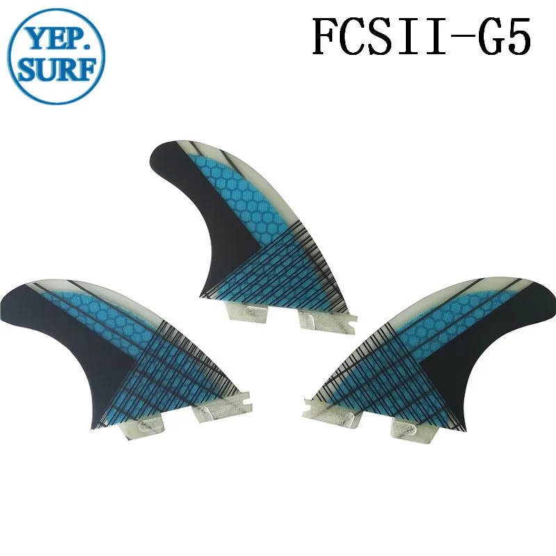 Surf FCS II плавники синий цвет стекловолокна соты FCS2 плавники G5 Киль ребра в серфинг
