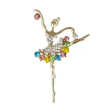 

New Fashion Ballerina Brooches And Music Note Brooch for Women Ballet Dance Girls Colorful Crystal Pins for Gifts