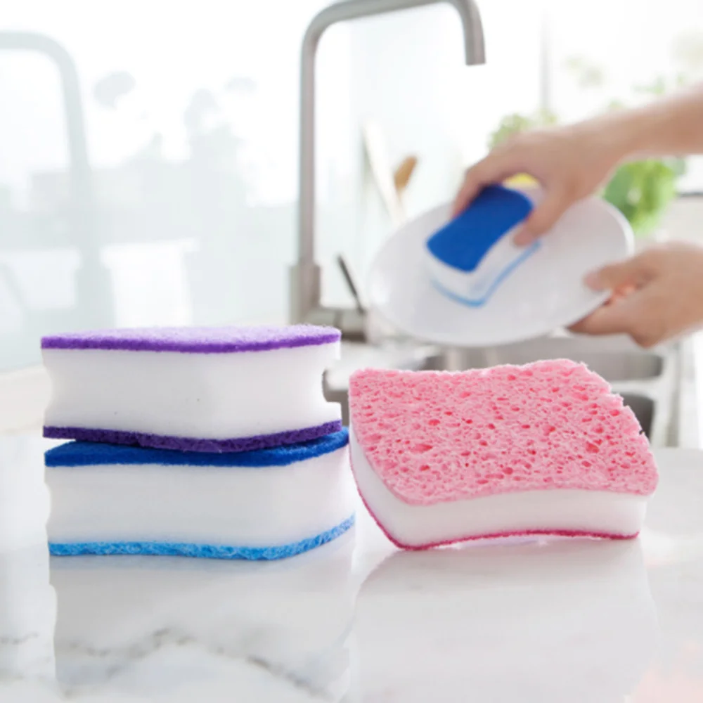 LINSBAYWU 1pc Double Layer Sponge Magic Sponge Brush Kitchen Home