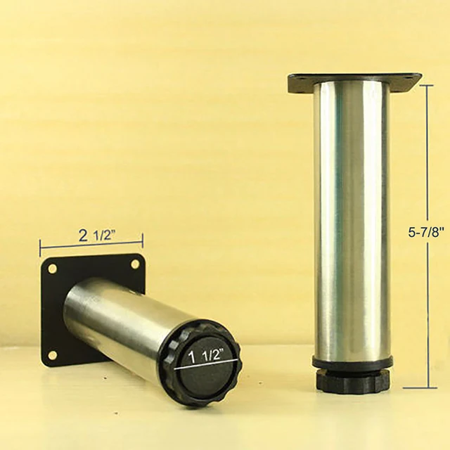 4pcs/set Metal Legs Adjustable Stainless Steel Home Furniture