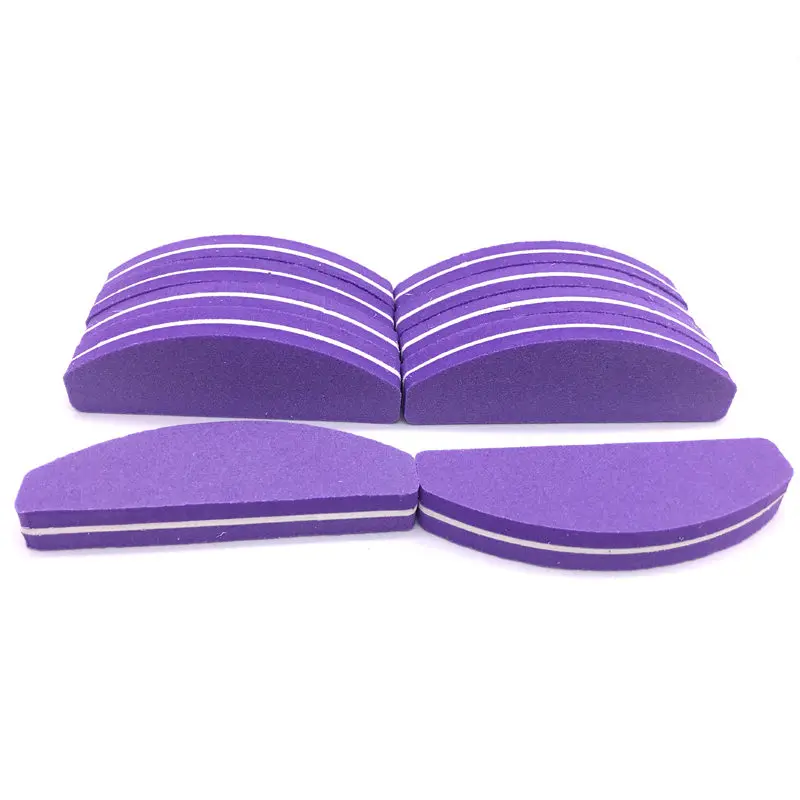 50 шт./компл. пилка для ногтей мини губка шлифовальные блоки для ногтей фиолетовый банан УФ Гель-лак средство для снятия маникюра Инструменты пилки для ногтей - Цвет: Purple