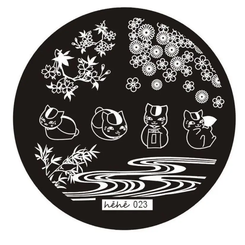 

1Pc Hot Sale Cats Paw prints Nail Art Image Stamp Stamping Plates Manicure Template Hehe Series placas de estampacion para uñas