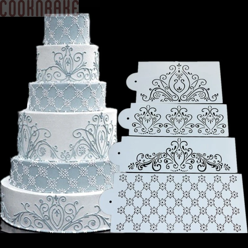 COOKNBAKE DIY Lace Flower Cake Spray Mold Side Wedding