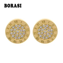 Круглые блестящие AAA циркониевые серьги для женщин модные ювелирные изделия из нержавеющей стали 10 мм Диаметр мужские серьги-гвоздики brincos для мальчиков и девочек