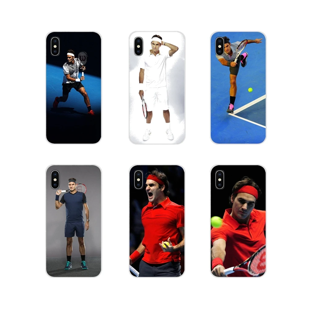 

For Apple iPhone X XR XS MAX 4 4S 5 5S 5C SE 6 6S 7 8 Plus ipod touch 5 6 Roger Federer Tennis Star Soft Transparent Shell Cases