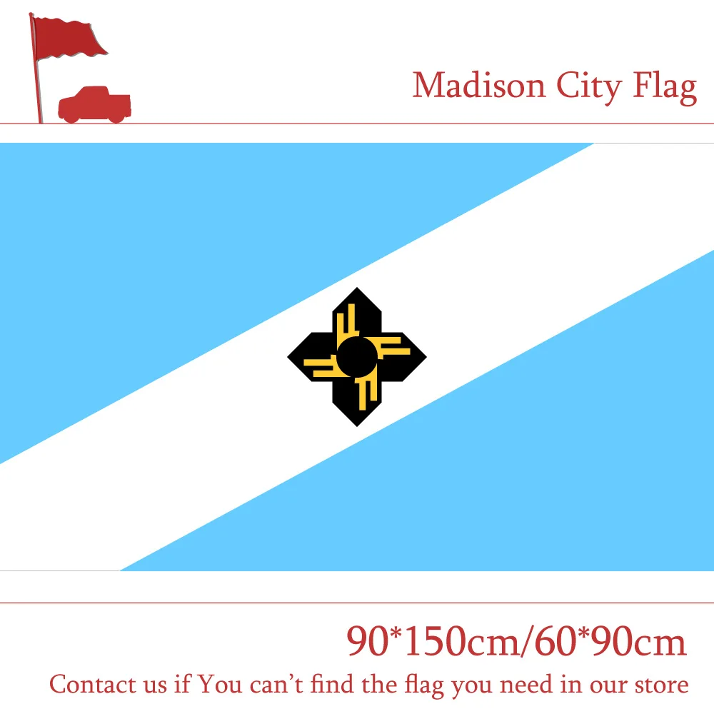 

Free shipping 3x5 FT Printing Banners US The Capital Of Wisconsin Madison City Flag 90*150cm 60*90cm Outdoor Flag
