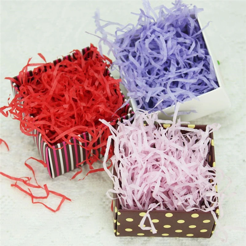 

1 PCS 20 g/Bag Colorful Shredded Paper Raffia Gift Box Filler Wedding Party Raffia Jute Packing Candy Box Filler Supplies