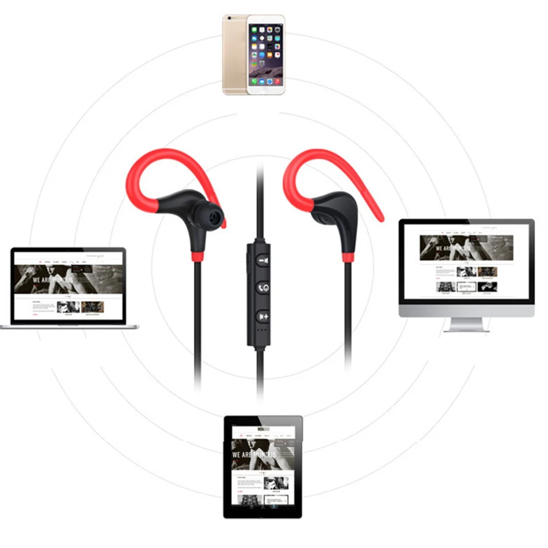 Беспроводные Bluetooth спортивные наушники, мини гарнитура, Bluetooth гарнитура с микрофоном, ушные крючки, наушники для iPhone All SM