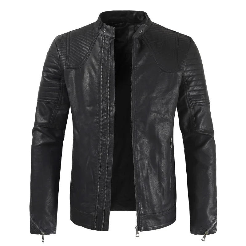 Dropshipping Mens Leather Jacket Spring Autumn Men's Casual Motorcycle PU Leather Jacket Coat Male clothes jaqueta de couro Dropshipping Mens Leather Jacket Spring Autumn Men's Casual Motorcycle PU Leather Jacket Coat Male clothes jaqueta de couro