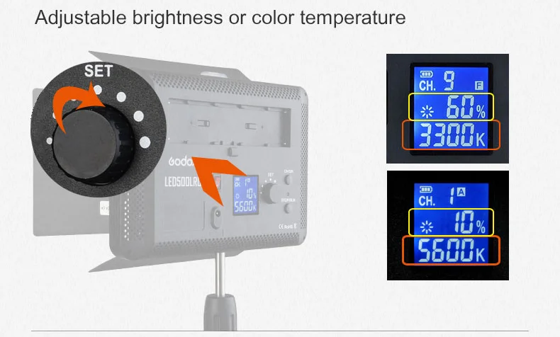 Godox LED500LR LED Video Light  with Reflectors (5)