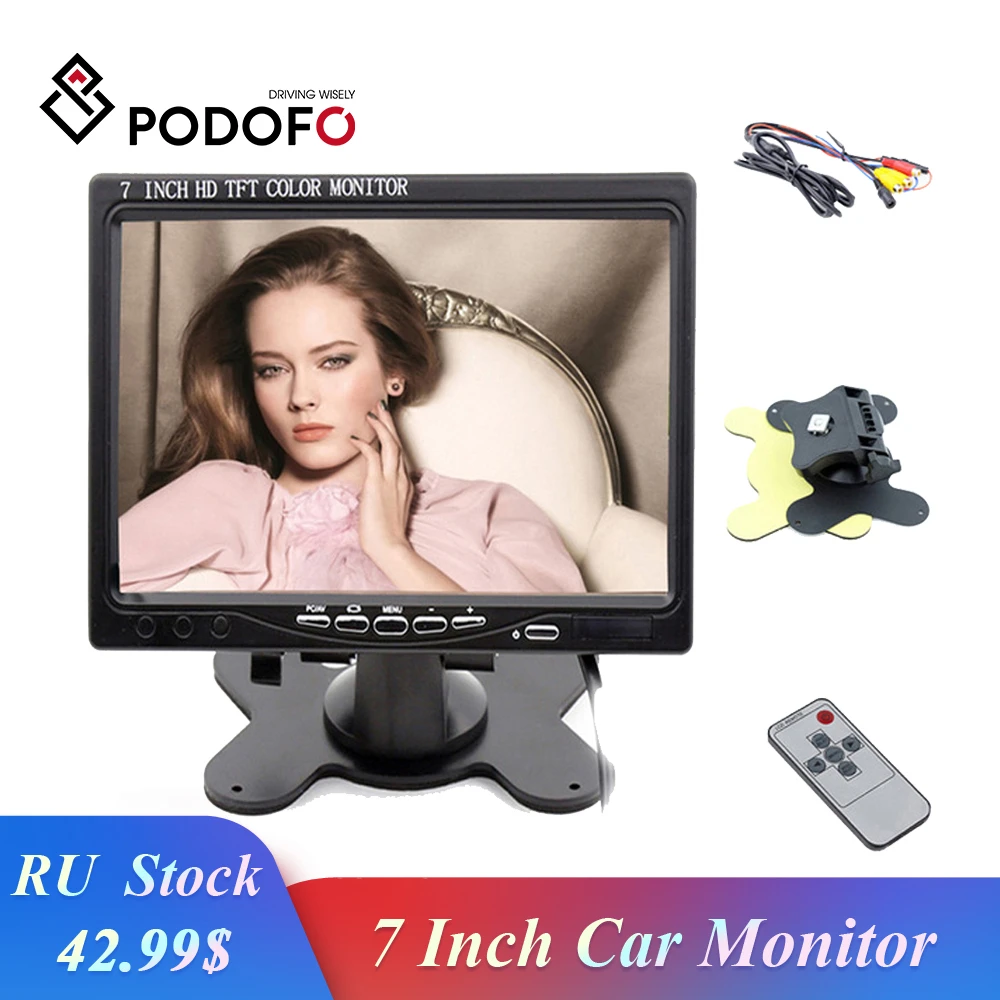 Podofo Mini " автомобильный монитор заднего вида HDMI VGA вход DVD видеомагнитофон ТВ монитор видеонаблюдения HD TFT ЖК-экран дисплей для резервной камеры