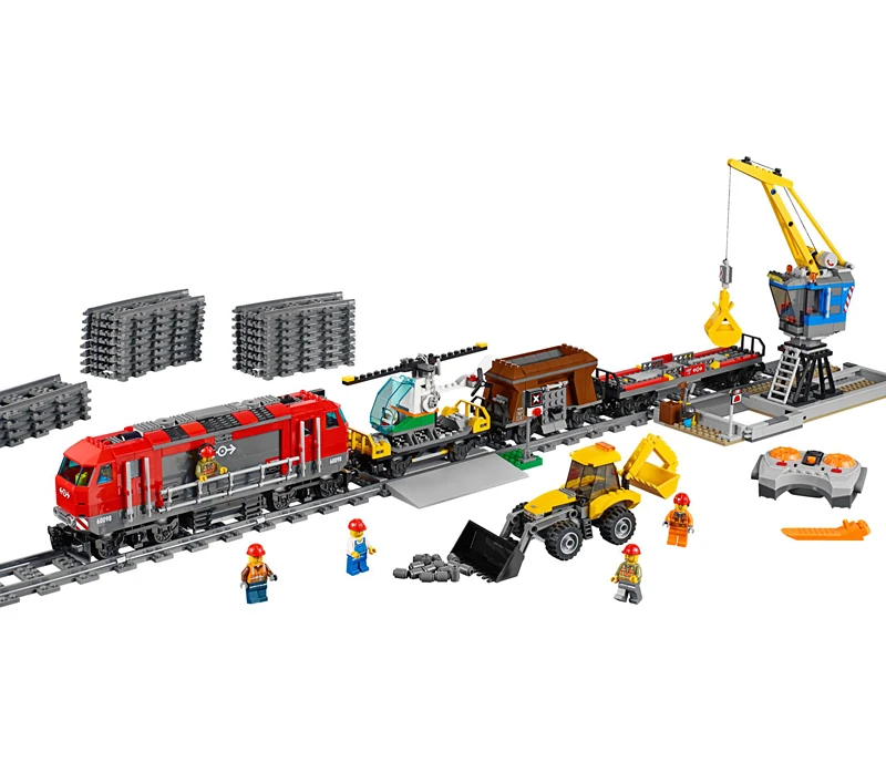 Модель, игрушка для строительства, совместимая с поездом 60098, 02009, 1033 шт., строительный блок, городской поезд, железнодорожный поезд, инженерная игрушка для автомобиля