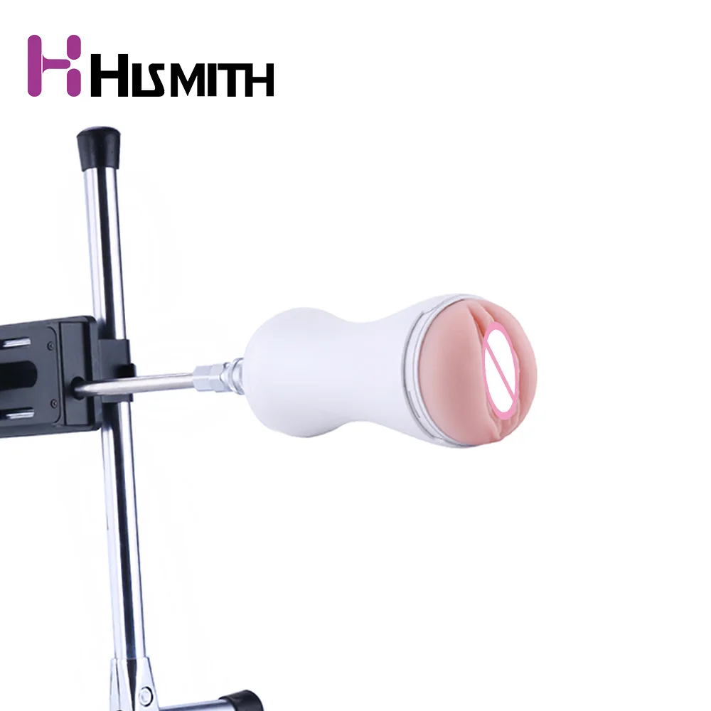 Ceny HISMITH wibracyjne nakładka do masturbacji dla mężczyzn Premium Sex Machine z szybkie złącze powietrza mężczyzna Stroker miłość wyposażenie maszyn
