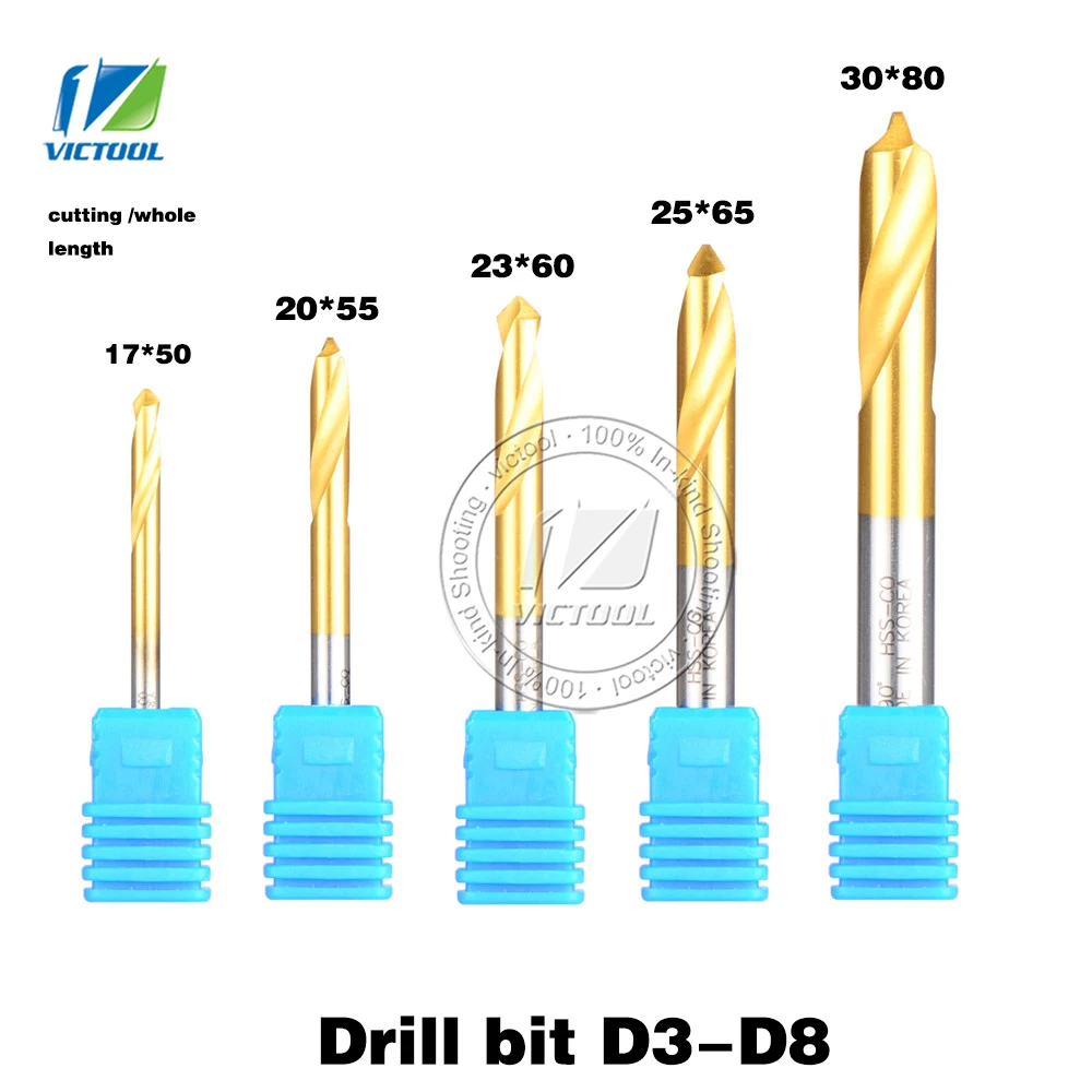 

5pcs/set D3/D4/D5/D6/D8 HSS Containing cobalt 90degree Chamfer Drill Bit High Speed Steel Point Center Drill Bit Free shipping