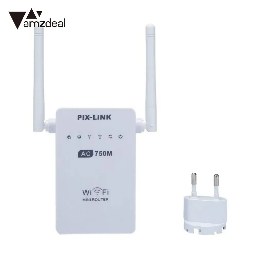 Amzdeal 750 Мбит Dual Band 2.4/5 ГГц Wi-Fi Беспроводной Extender Ретранслятор маршрутизатор w/антенны белый