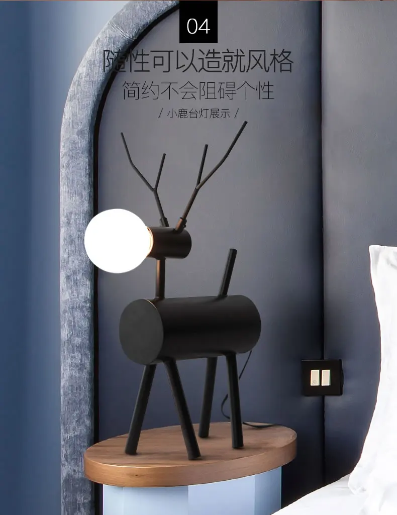 Candeeiro de Mesa para o Quarto Lâmpada de Cabeceira Candeeiro de Mesa Designer Criativo Sala Estar Crianças Quarto Decoração Interior Casa Amizade Cão 4 High Quality Luzes e Iluminação