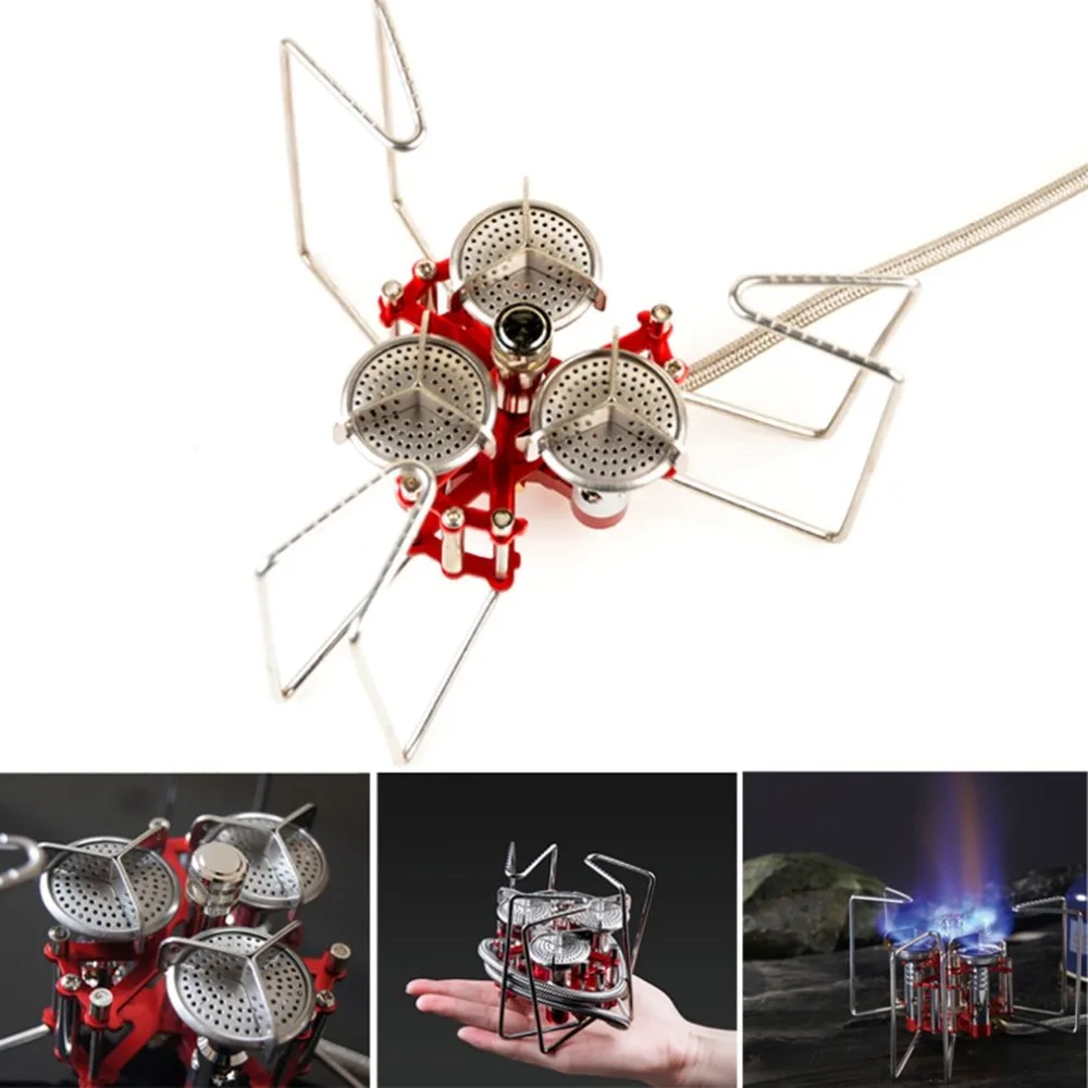 

B6-A Three Gas Burners Mini Camping Safety Box Split Gas Stove Backpack Stove Outdoor Cookware Cooking Picnic Stove Gas Furnace