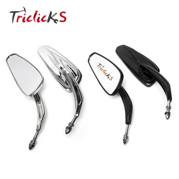 

Triclicks CNC Rear View Mirror Left Right Side Mirrors Motorcycle Rearview Mirror For Harley Sportster Softail Road King Glide