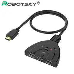 HD 1080 P HDMI Splitter адаптер 3 Порты и разъёмы HDMI коммутатор Hub мужчин и женщин HDMI конвертер кабель для ПК монитор Дисплей