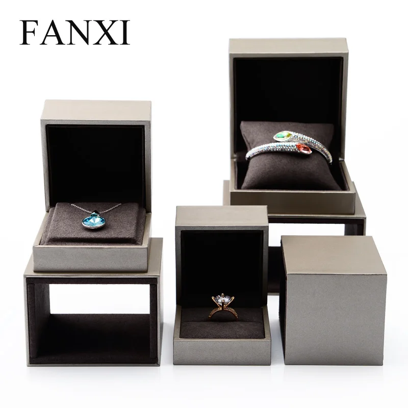 Подарочная коробка для ювелирных изделий FANXI цвета шампанского из искусственной