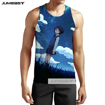 

Jumeast Brand Fashion 3d Printed Japanese Anime Your Name Men/Women Tank Tops Cute Couples Clothes Tee Unisex Sleeveless Shirt