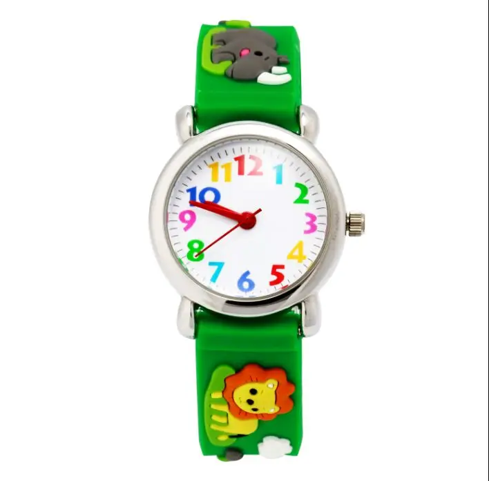 

2016 New Children Cartoon Watches Lion Pattern Colorful Waterproof Children Silicone Watch Quartz Kids Wrist Wristwatches
