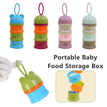 

Portable Baby Food Storage Box 3 layer Frog Style Essential Cereal Cartoon Milk Powder Boxes Kids