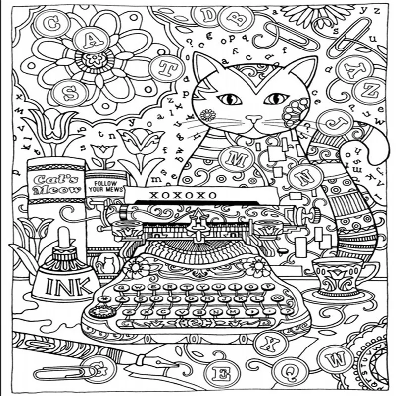 Aliexpress Buy Creative Haven Cats Colouring Book For Adults Antistress Coloring 185x21 Secret Garden Series Adult From