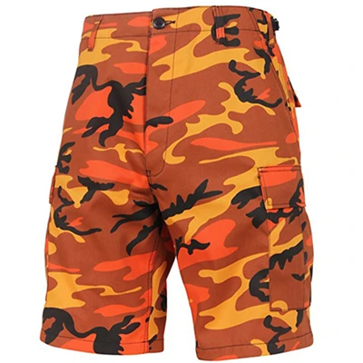 Дизайн 8 цветов БДУ хип хоп хлопок карго борд шорты Мужская одежда камуфляж Лето kanye west военные шорты - Цвет: Orange