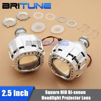 

Britune Square Mini Projector H1 Tuning Bi-xenon Lens 2.5'' Headlight Lenses HID LED Lamp H4 H7 Car Lights Accessories Retrofit