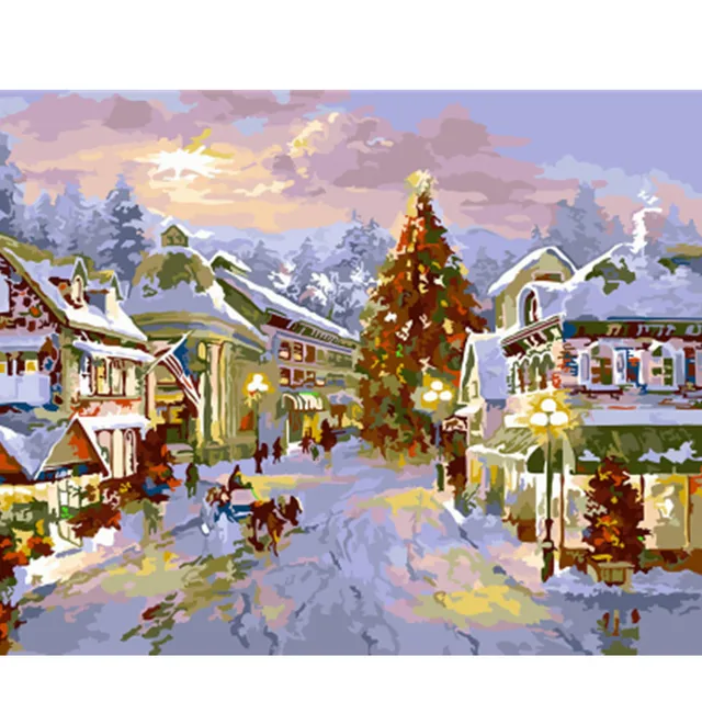 Framed Picture Christmas DIY Painting By Numbers Christmas Gift Home