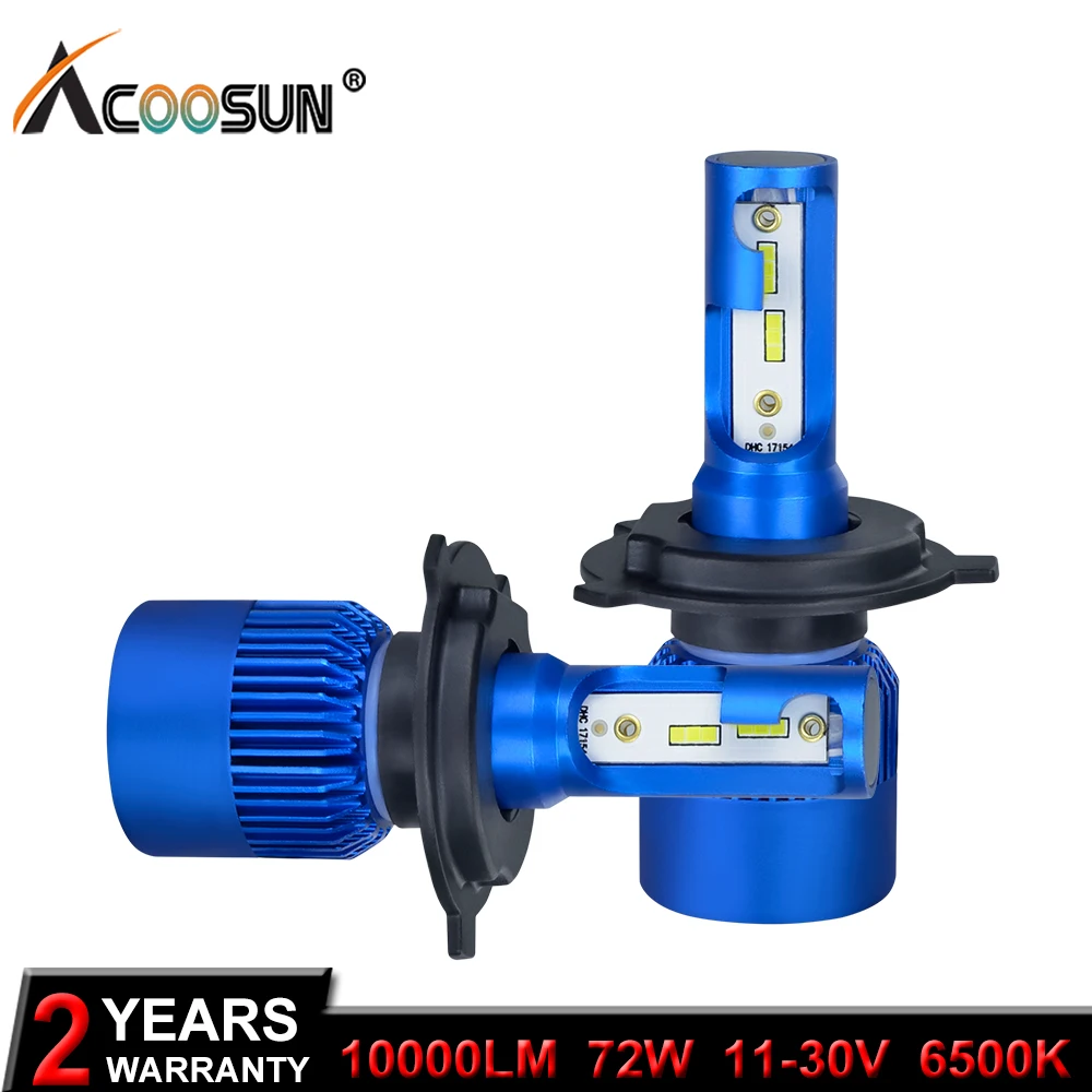 

AcooSun H4 H7 Led Car Headlight H1 H8 H9 H11 HB4 HB3 9006 9005 CSP Chip 10000LM 72W 6500K 12V Car Light Auto Fog Lamp