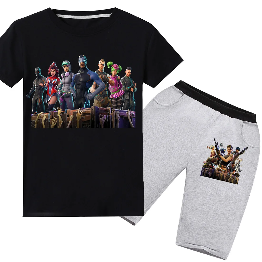

Boy clothes 2pcs fortnight suit 3D printing + pants summer T-shirt Fornite boys children clothes casual cotton Tops set 6-14 y
