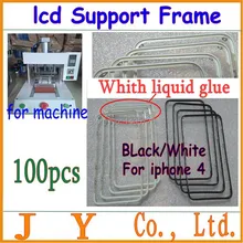 100 шт Черный/Белый Передний ободок с жидким клеем для iPhone 4 ЖК средняя рамка Корпус части хромированный держатель экрана